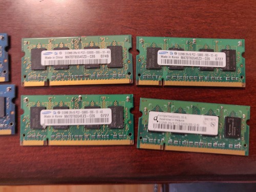 Lot of (6) 512MB PC2 DDR2 Sodimm Laptop Ram Used Working See Description for nfo - Picture 1 of 5