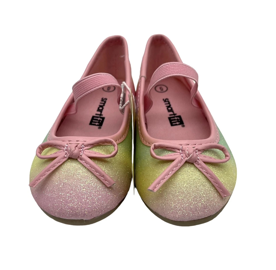 Zapatos planos de ballet Mary Jane brillantes arco iris Smartfit para niños pequeños talla 6 Foto 2 de 4