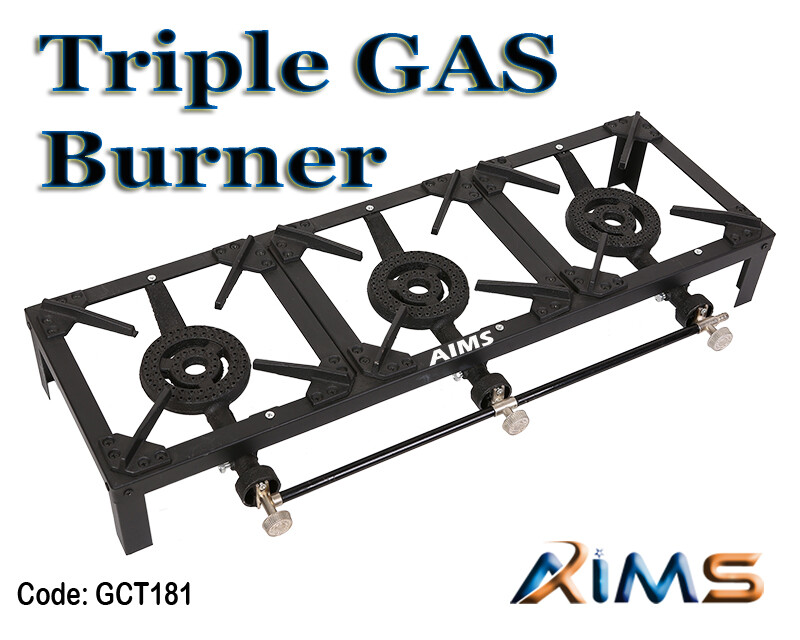LPG Triple Burner BBQ Portable Grill Boiling Ring Outdoor Propane