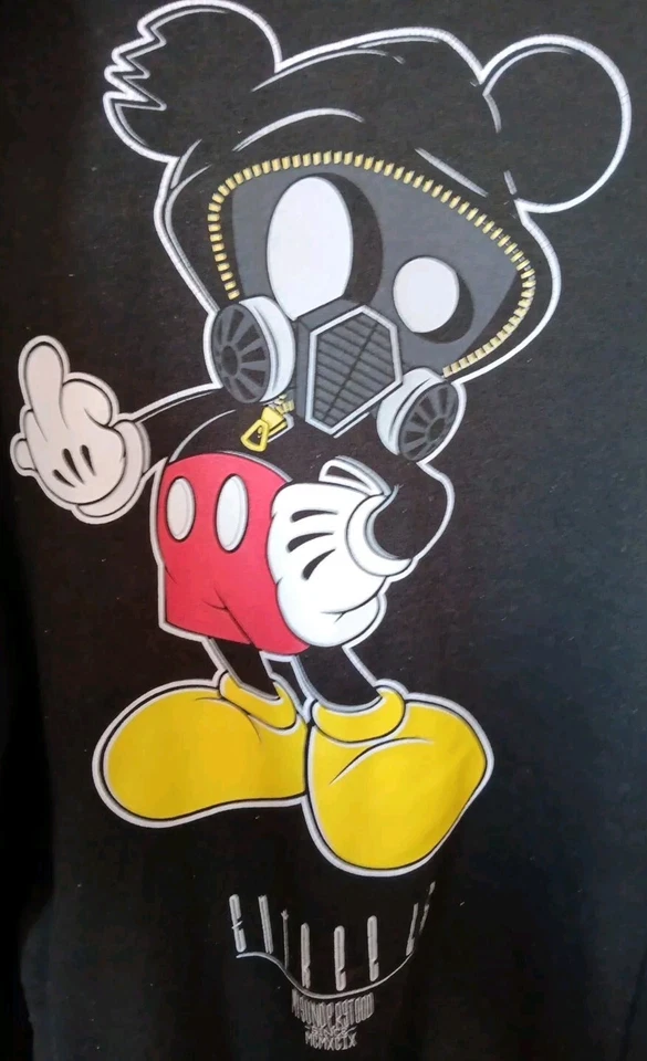 Entree LS Misunderstood Black Hoodie Sweatshirt Sz Men's M Gas Mask Mouse - Image 3 of 4