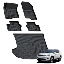 Floor Mats & Cargo Mat for Jeep Compass 2007-2017 All Weather 1st &2nd Row Liner