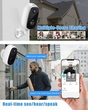 Wireless Rechargeable Battery Powered WiFi Camera, Outdoor Security Camera with