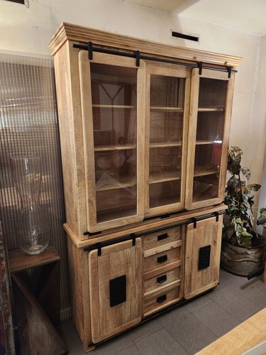 Vetrina Jupiter design vintage industriale shabby chic country ferro legno - Foto 6 di 11