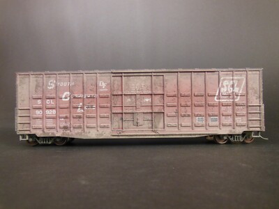 HO SCALE CUSTOM WEATHERED SEABOARD COAST LINE SCL 90928 50' WAFFLE SIDE BOX CAR