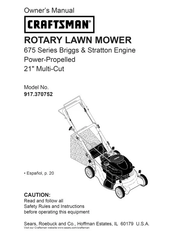 Craftsman lawn mower manual deals