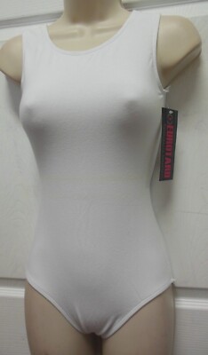 Cotton Spandex Tank Leotard Eurotard White Red or Wine Child ladies lined #1002