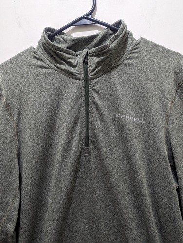 Merrell Men's M Shirt Long Sleeve 1/4 Zip Dry Fit Active Wear Pullover Hike Gorp - Picture 3 of 11