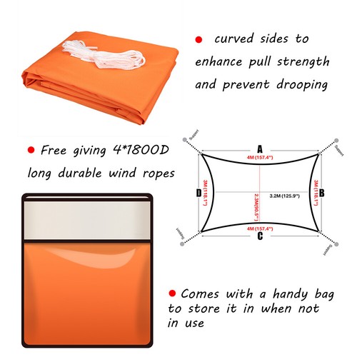 Waterproof Shade Sail Patio Awning Outdoor Garden Pool Sun Canopy Shelter Cover - Picture 370 of 606
