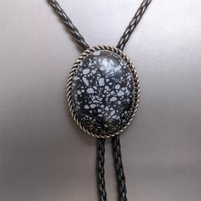 Spotted Stone Bolo Tie Necklace Wedding for Men Women Western Cowboy Necktie