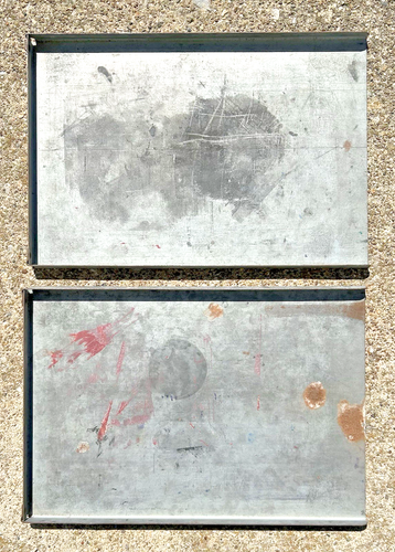 (2) Galee tipografiche in acciaio 8 3/4" X 13"