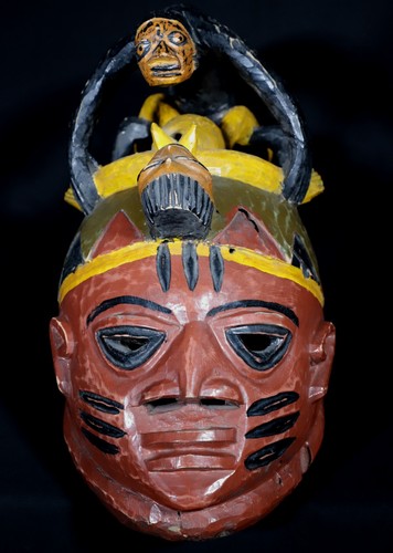 Art Africain - Ancien Masque Cimier Yoruba Gelede Nigéria Ex Collection - 40 Cms - Photo 3 sur 12