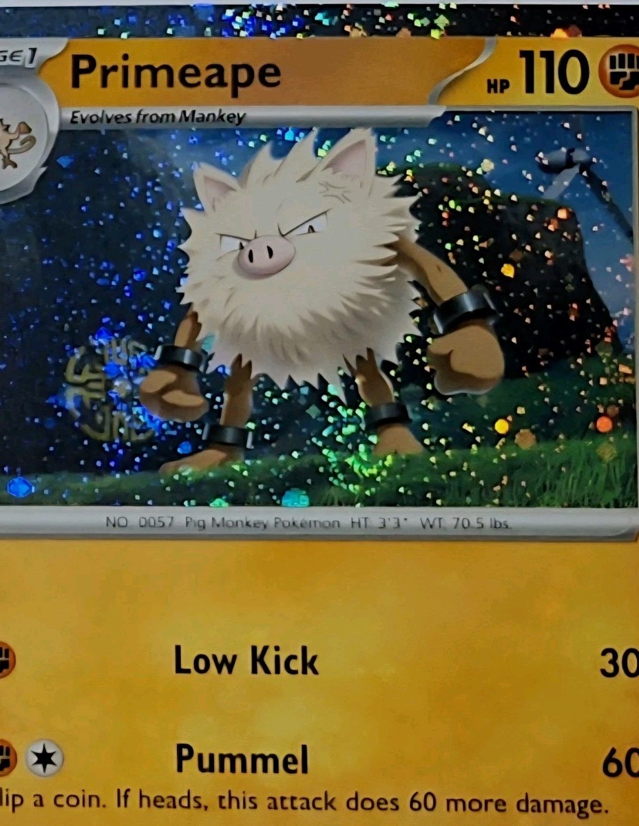 Fart Swirl 🌀 Primeape 107/193 Cosmos Holo Heavily Bleed Error
