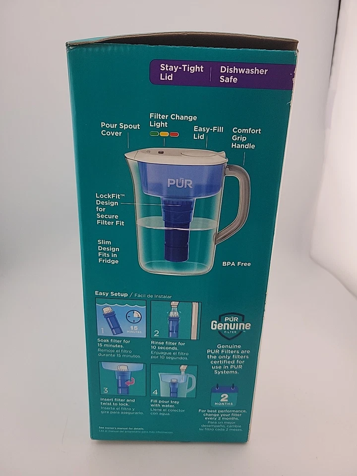 PUR Plus 7 Cup Pitcher Water Filtration System - Color Classic Blue  - Image 3 of 4