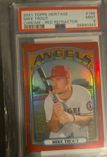 2021 Topps Heritage - Mike Trout #169 Chrome Red Refractor /372