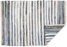 Chindi Home Collection Handwoven Multicolor Area Rag Rug, 2X3', Denim