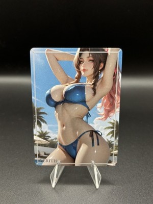Aerith Final Fantasy 7 Waifu Card TCG Full Art Waifu Legends Custom Goddess
