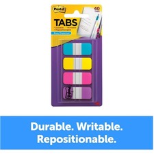 Colorful Mini Index Tabs 24pk - Aqua, Pink, Y...