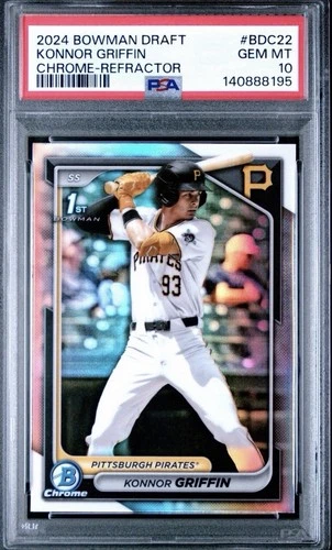 2024 Bowman Draft Konnor Griffin 1st Chrome Refractor PSA 10 BDC-22