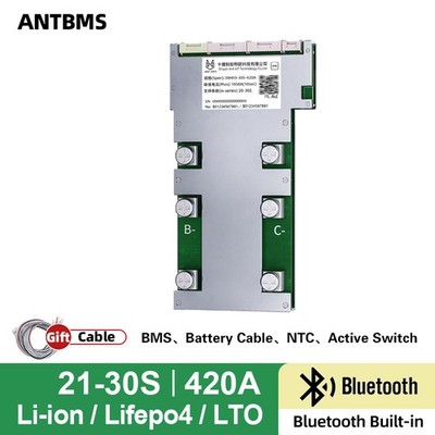ANT BMS 72V 84V 96V 120V High Voltage LiFePO4 Li-ion Battery Bluetooth 21-30S
