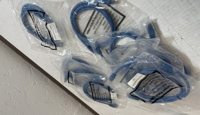 Cat5e Ethernet Patch Cable 4FT RJ45 UTP Blue 350MHz Gold Plated Lot Of 10
