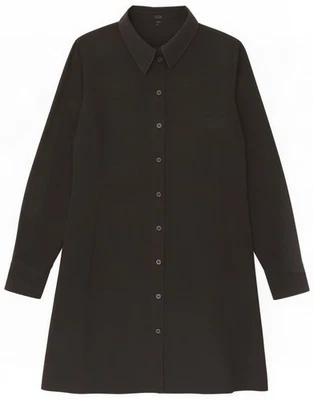 Vestido camisero Cos para mujer EU 44 XL negro algodón GQ40 - Imagen 1 de 3