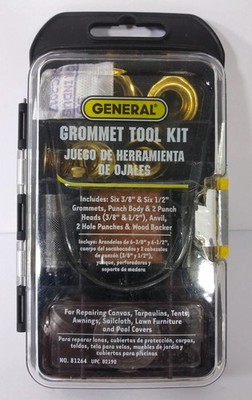 General Tools Multi Grommet Tool Kit, 3/8'' and 1/2'' Rustproof, Solid Brass 81264