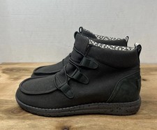 Hey Dude Women's Lea Carbon Black Grey Slip On Booties Boots Sz 7