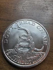 1 Troy Oz .999 Fine Silver Round Coin Don't Tread On Me Snake Boston Tea Party