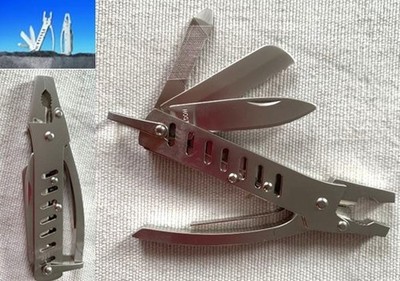 Pocket-Multi-Tool mit 6 Funktionen + 1 Nylon-Gürteltasche in schwarz