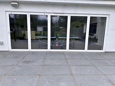 White Aluminium Bifolding Doors Origin Global Bifolds Folds wide long