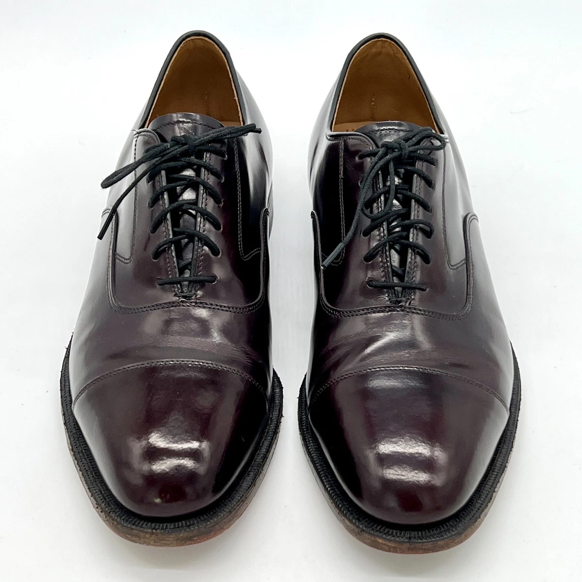 Johnston & Murphy Cordovan Plain Toe Burgundy Size 10 Leather Dress Shoes Johnston Murphy Men main image 2