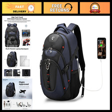 Stylish Laptop Backpack with USB Charging Port, Fits 15.6" Computer, 31L Travel