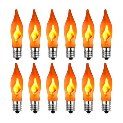 Wxuean Christmas Flicker Flame Light Bulbs, 12 Pack C7 Orange 