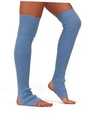 Womens Wool Leg Warmers Winter 28'' Thigh High Long Legwarmers 80s Light Blue