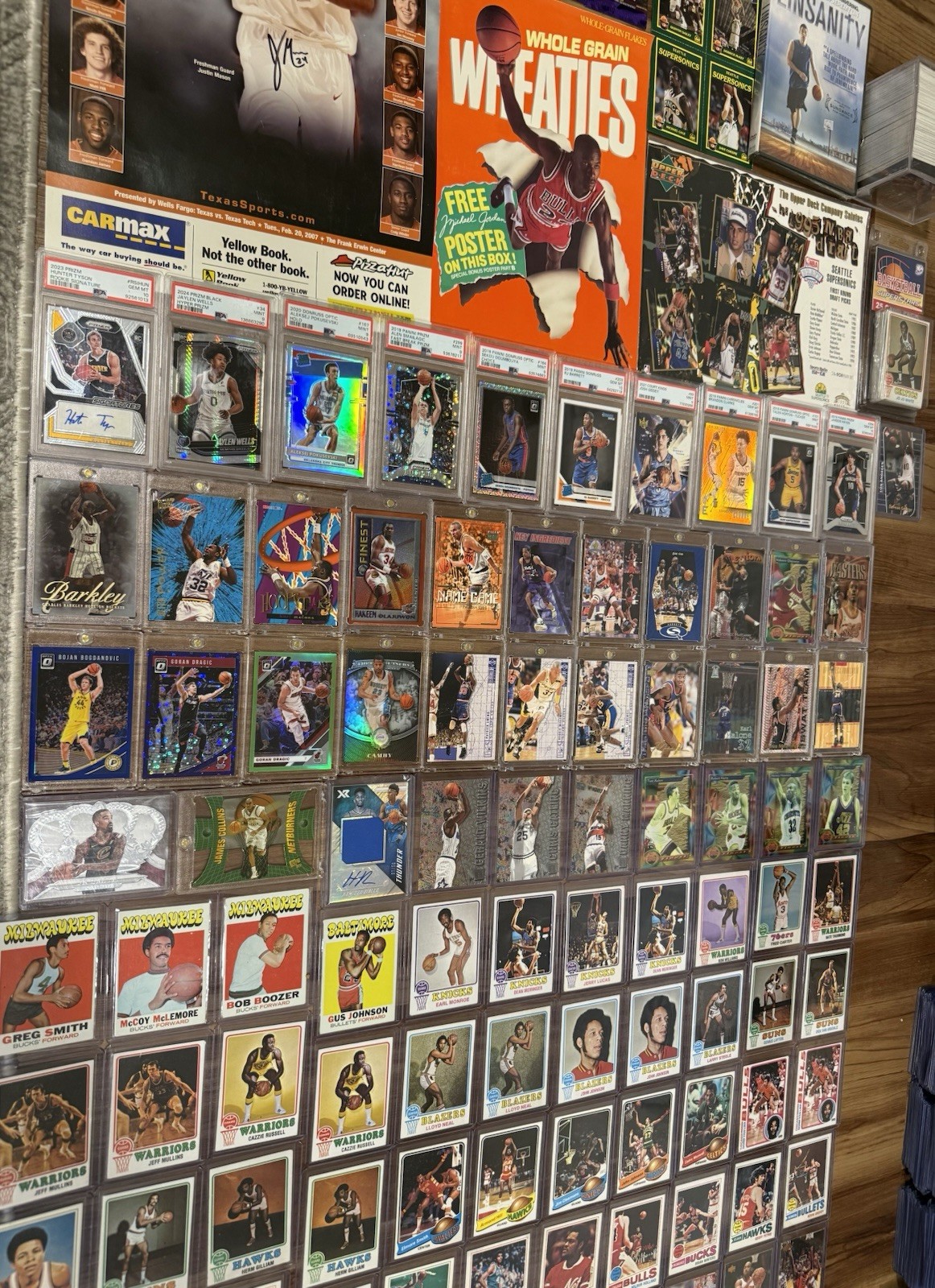 NBA COLLECTION 300+ Cards, 10 PSA 9/10, MJ Set, 70s Vintage, Rare 90s Inserts view 3