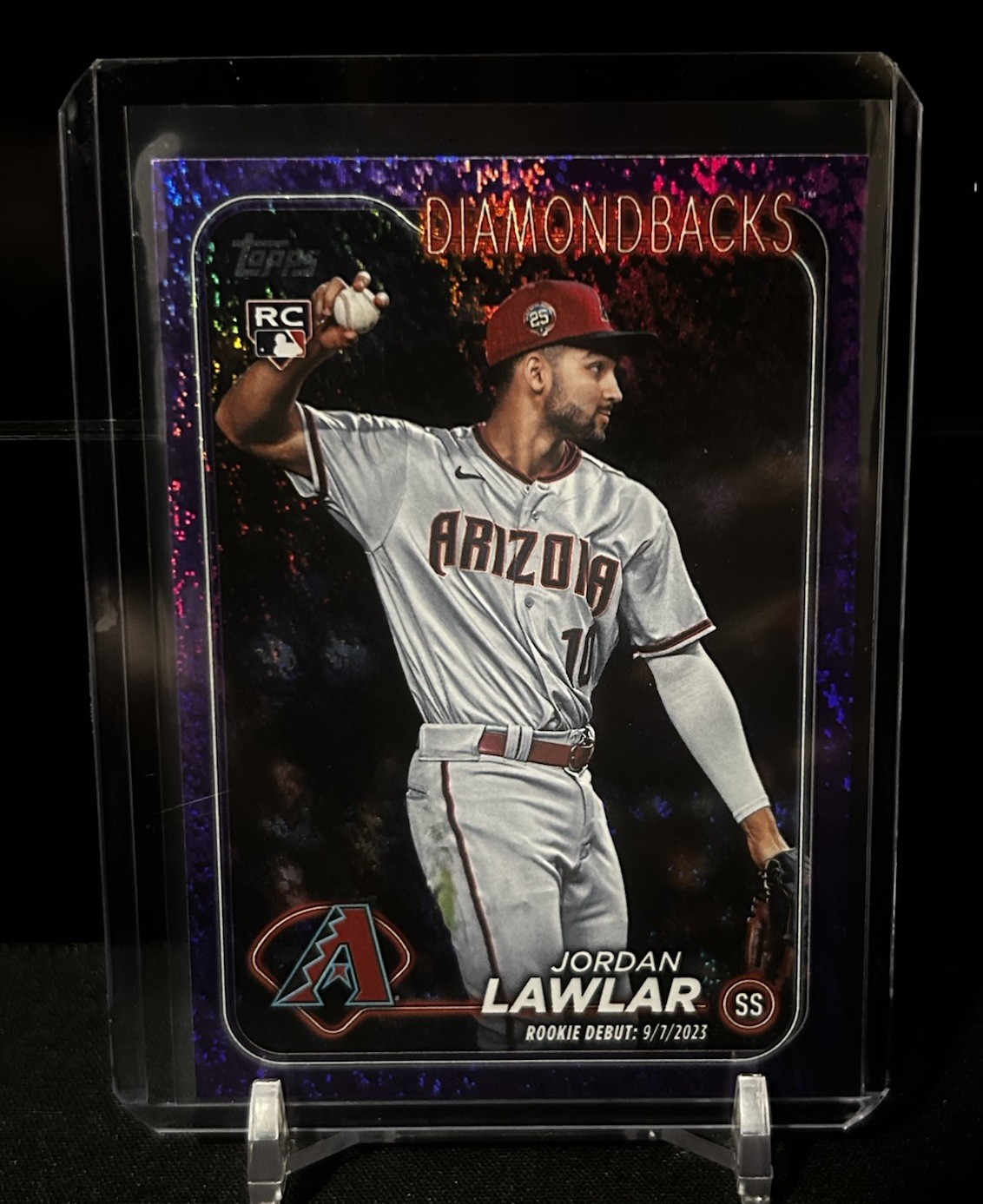Jordan Lawlar 2024 Topps Update Purple Speckle /799 US41 Diamondbacks RC