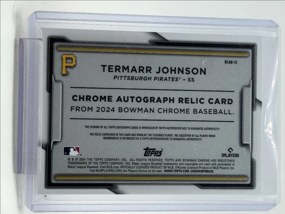 TERMARR JOHNSON 2024 BOWMAN CHROME PATCH AUTOGRAPH REFRACTOR AUTO /150 Q5451 - Image 2 of 2