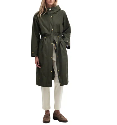 Olive ~ Barbour LAVENDER WATERPROOF HOODED TRENCH MSRP$550 British