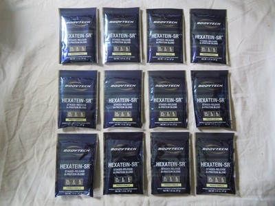 (12) Count Lot Bodytech Hexatein-SR 6-Protein Blend French Vanilla 1.3 Oz Each