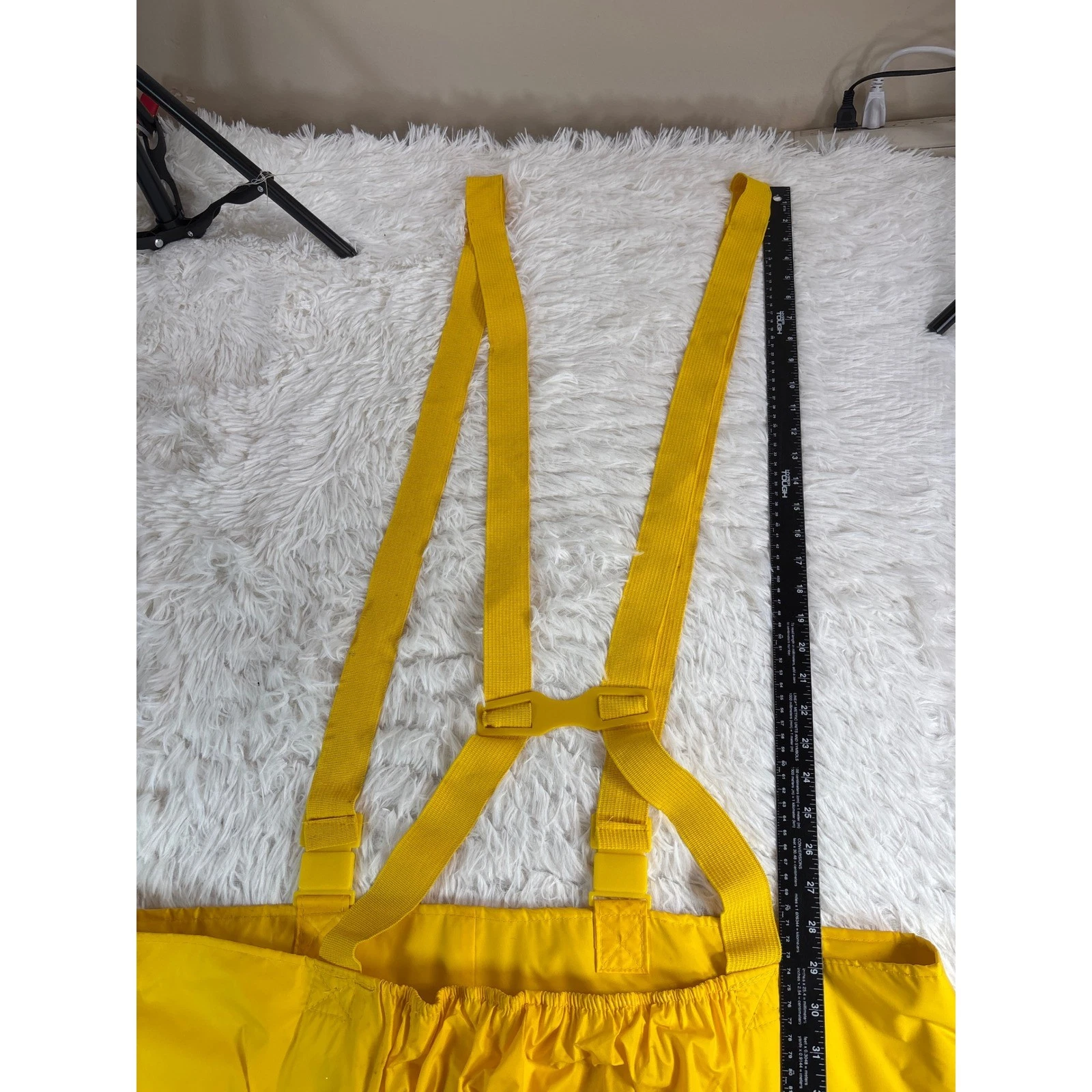VTG Chris-Craft Yellow Rain Suit Jacket Bib Overalls PVC Maritime Gorpcore XL - product detail image 9