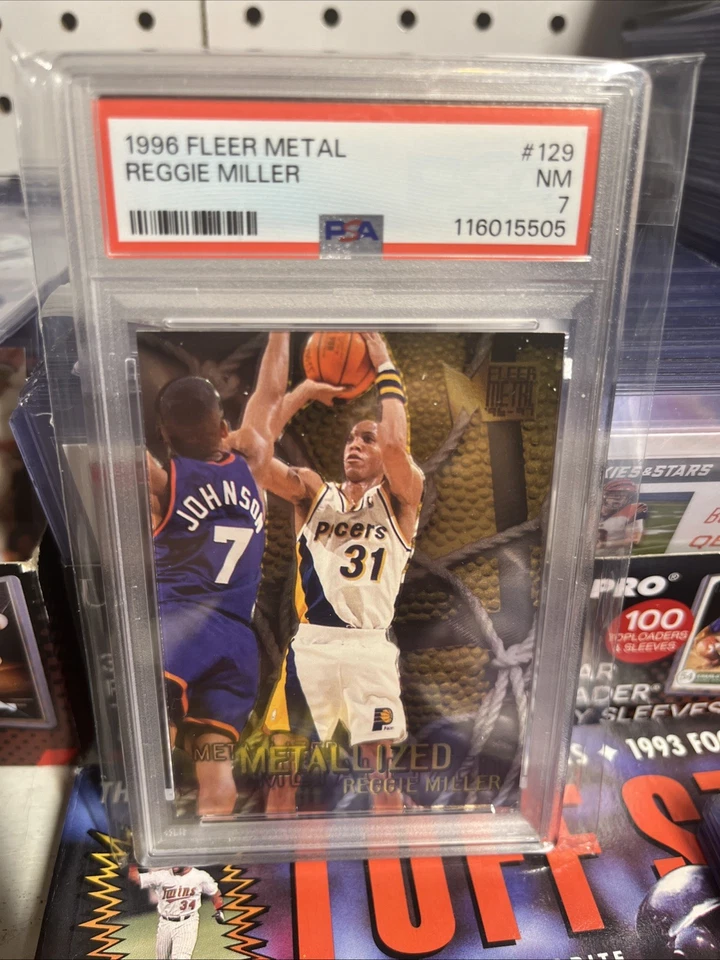 1996 Metal 129 Reggie Miller PSA 7 Hall of Fame Pacer All time great - Image 2 of 3