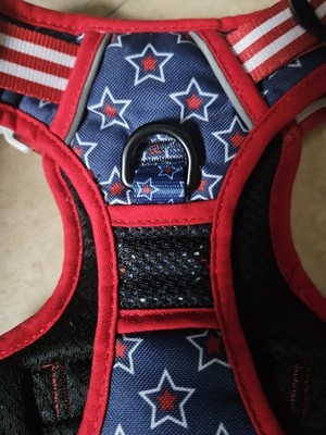 Beast & Buckle Dog Frenchie No Pull Size Medium Stars Red White Blue 