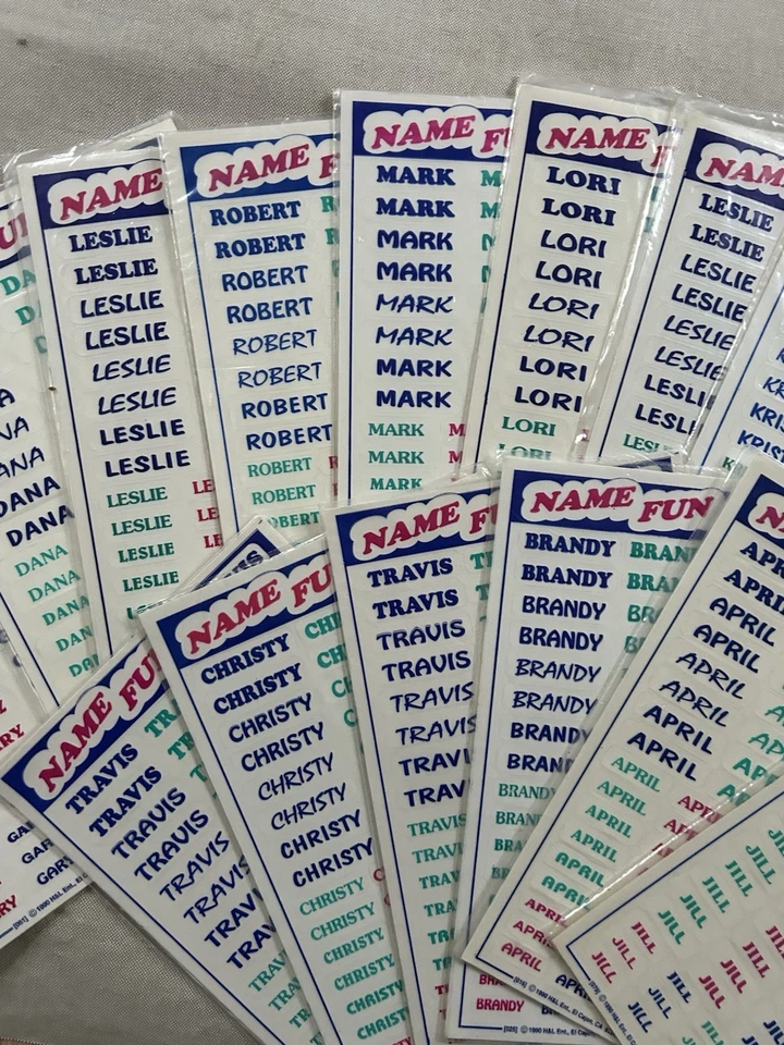 Vtg (Gen X Core) 1990 Peel & Stick NAME FUN Labels Stickers Personalized USA Lot - Image 4 of 4