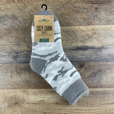 Northeast Outfitters Cozy Cabin Gray White Camo Sz Small 10K-4 Youth Socks