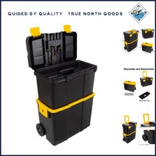 Stackable Rolling Tool Cart With Fold-down Handle And Easy Transportation