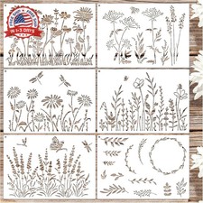 Large Flower Stencils for Painting on Walls Fence - 16x11 Inches Reusable Jumbo