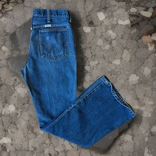 Vintage Wrangler Bell Bottom Jeans 30 Blue For Women 80s Flares Made In USA