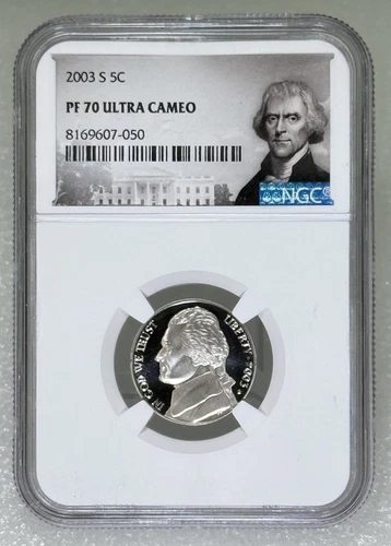 2003 S 5c Proof Jefferson Nickel NGC PF70 Ultra Cameo