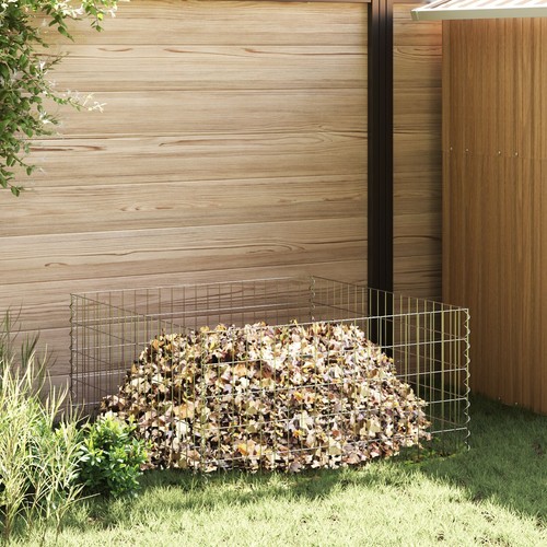 vidaXL Gartenkomposter 100x100x50 cm aus verzinktem Stahl, quadratisch