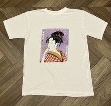 Vintage Japanese Geisha Art T Shirt 80s 90s Single Stitch Nippon Style Large
